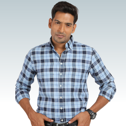 Gentle Pink Check Flannel Regular Fit Casual Shirt