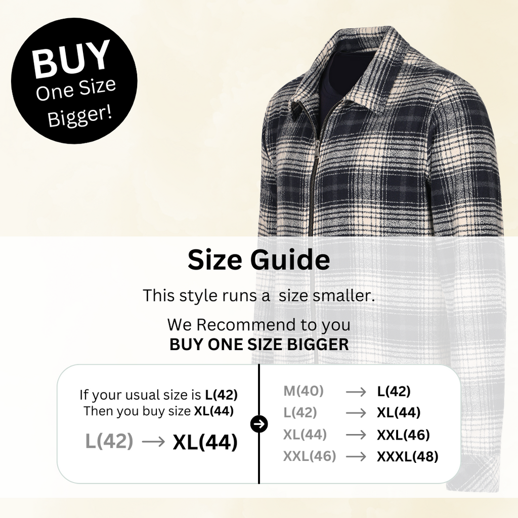 Keith Ecru and Black Plaid Flannel Zip-Front Overshirt