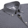 Black Gingham Checks Button Down Cotton Blend Shirt