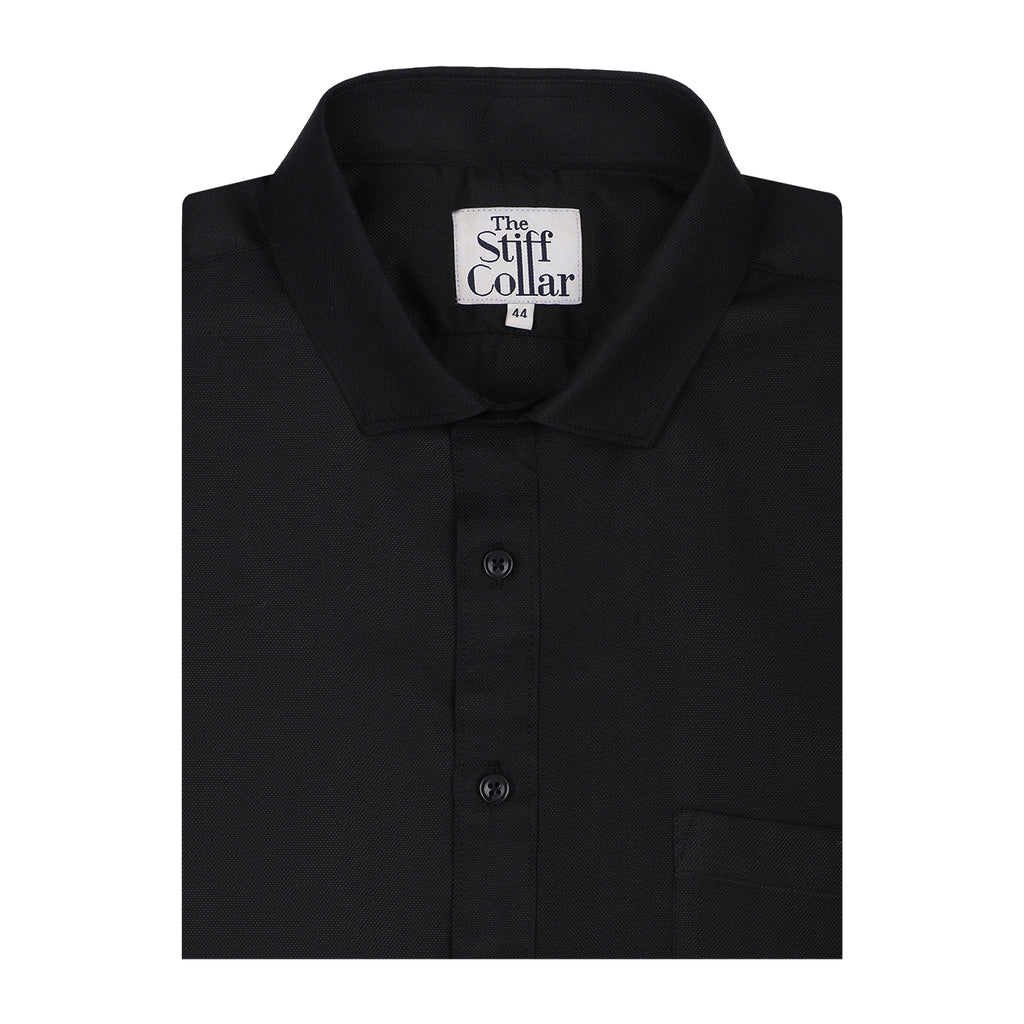 Party Black Dobby Regular Fit Cotton Shirt