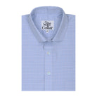 Artic Blue Dobby Windowpane Check Regular Fit Cotton Shirt