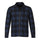 Todd Navy and Black Plaid Flannel Zip-Front Overshirt