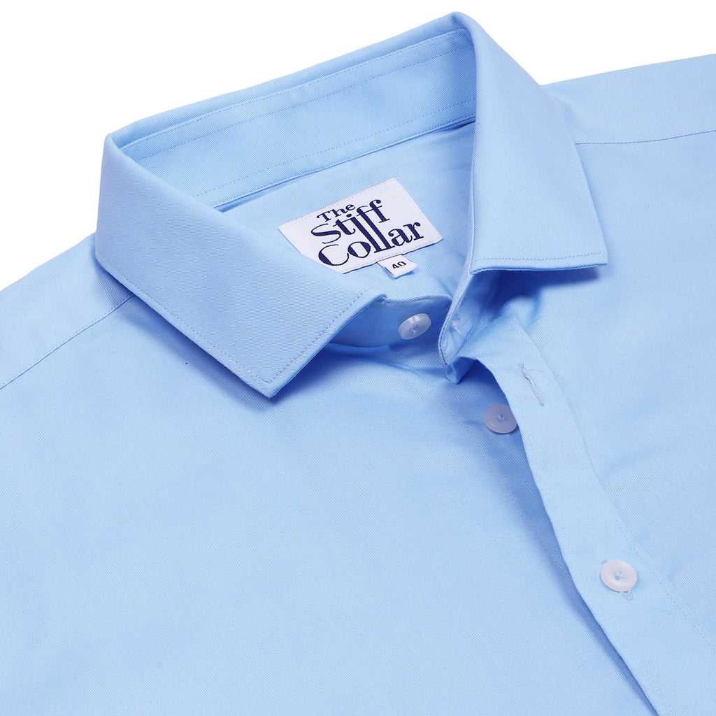 Sky Blue Twill Half Sleeve Shirt