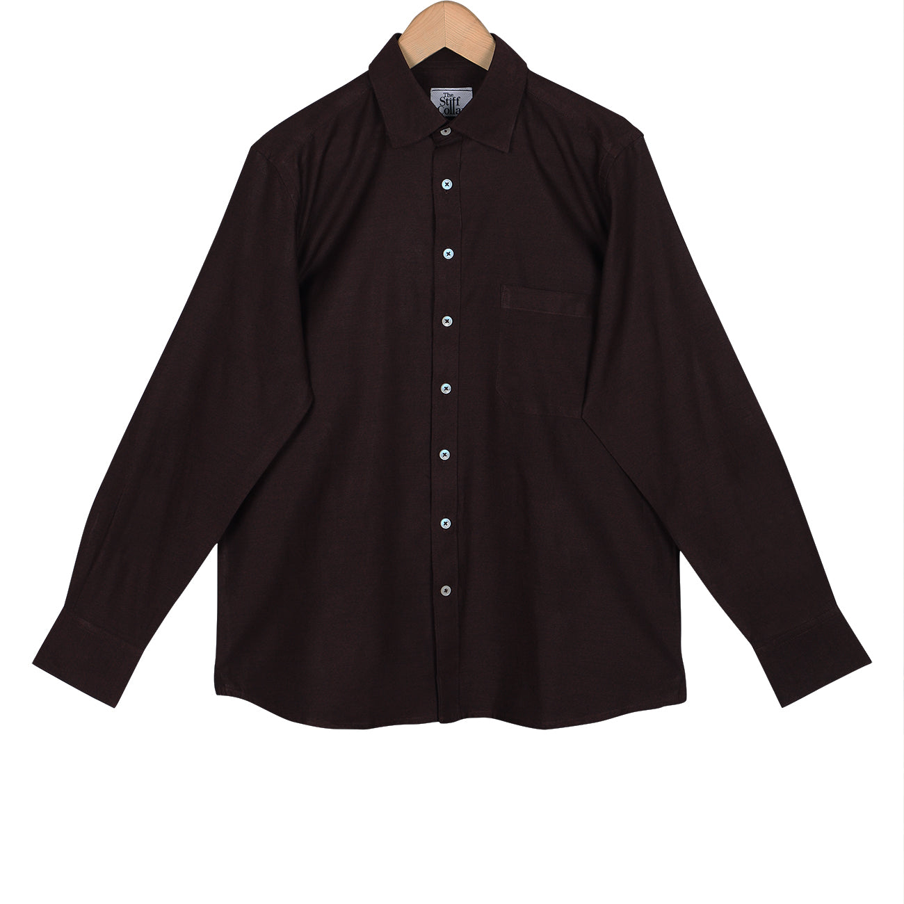 Solid Maroon Melange Cotton Casual Shirt – Thestiffcollar.com