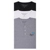 Premium 100% Cotton Henley T-shirt Combo Pack Of 3 (White, Grey, Black)