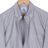 Slate Grey Oxford Stripes Button Down Cotton Shirt