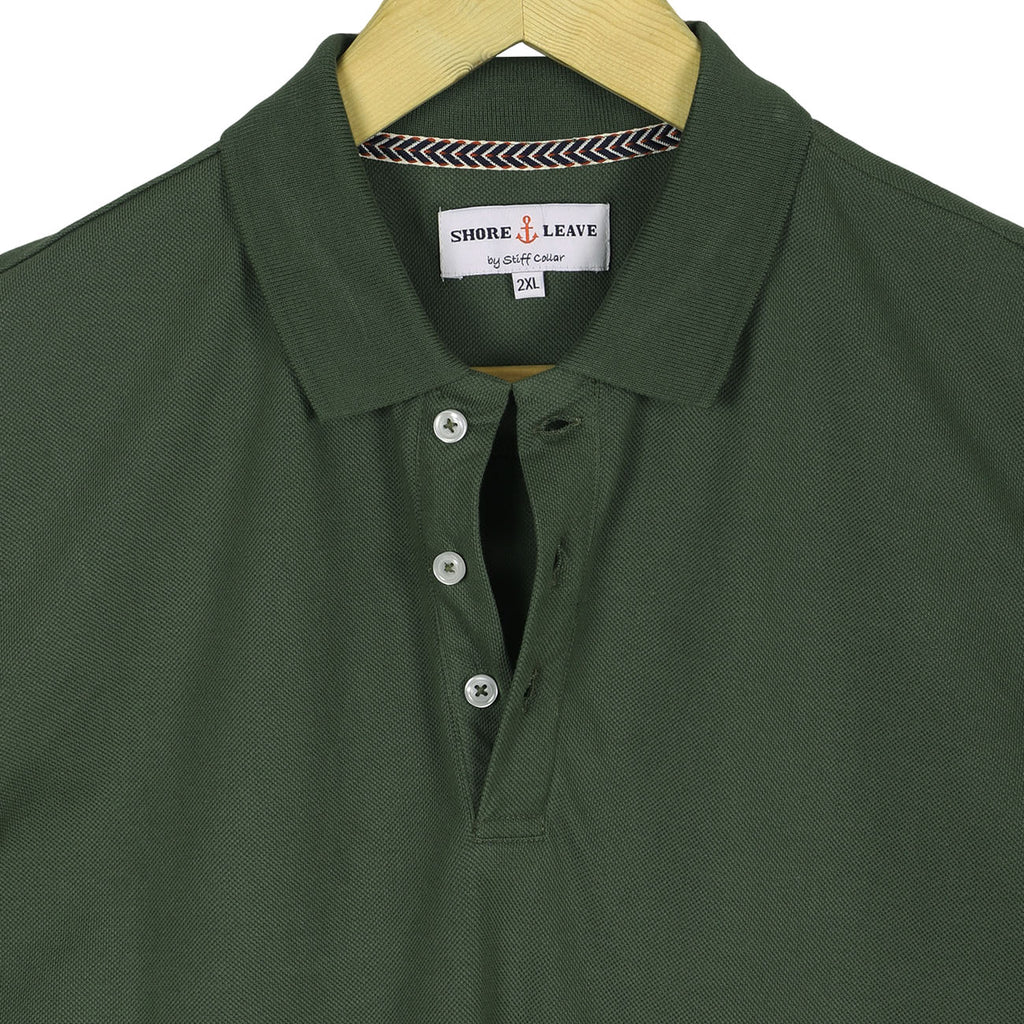 Pine Green Premium Cotton Polo T-Shirt