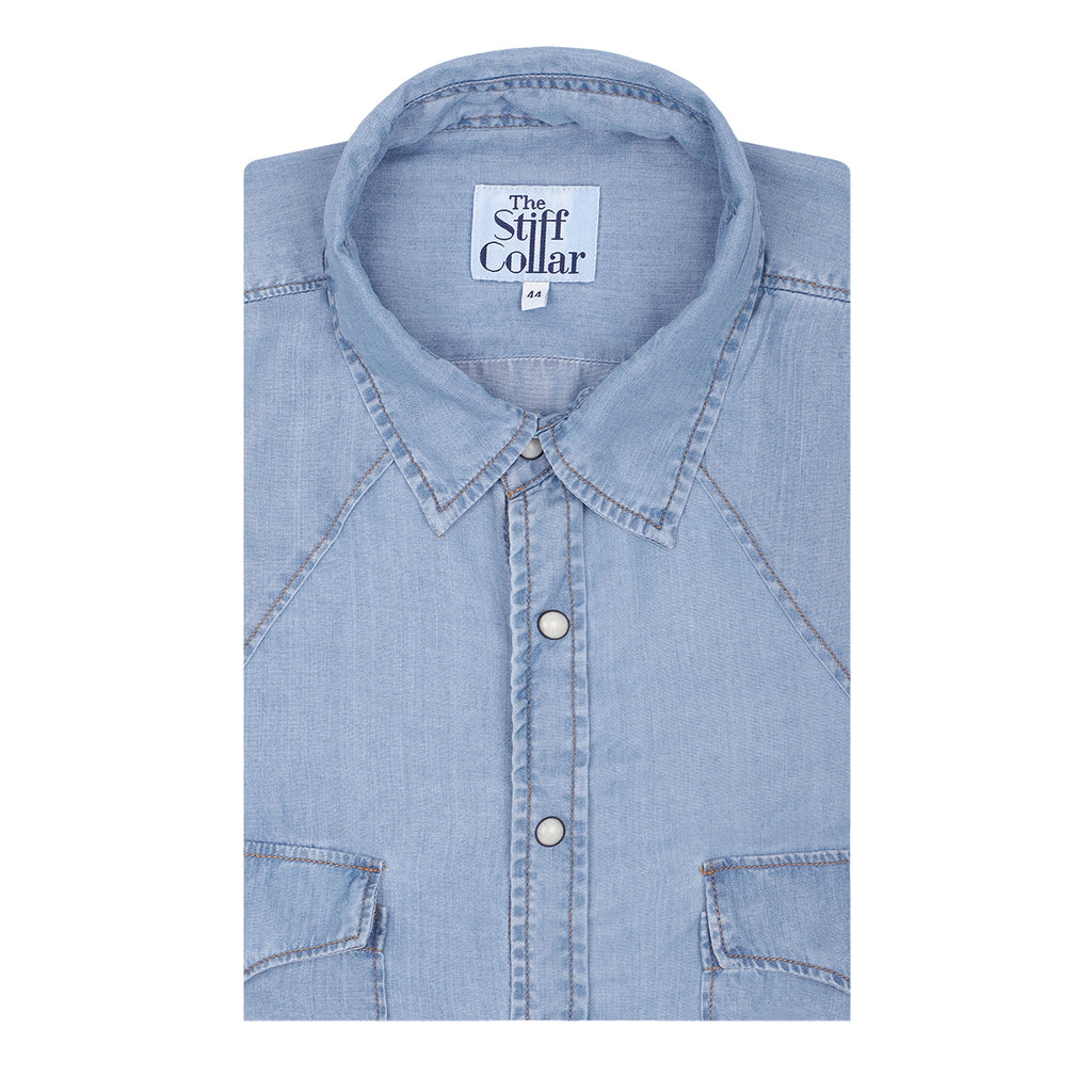 Yellowstone Vintage Cowboy Stone Washed Denim Shirt