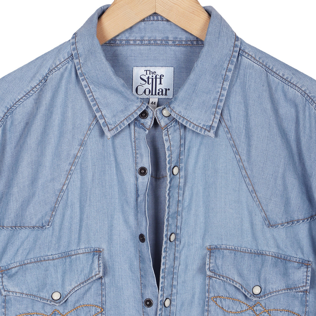 Yellowstone Vintage Cowboy Stone Washed Denim Shirt