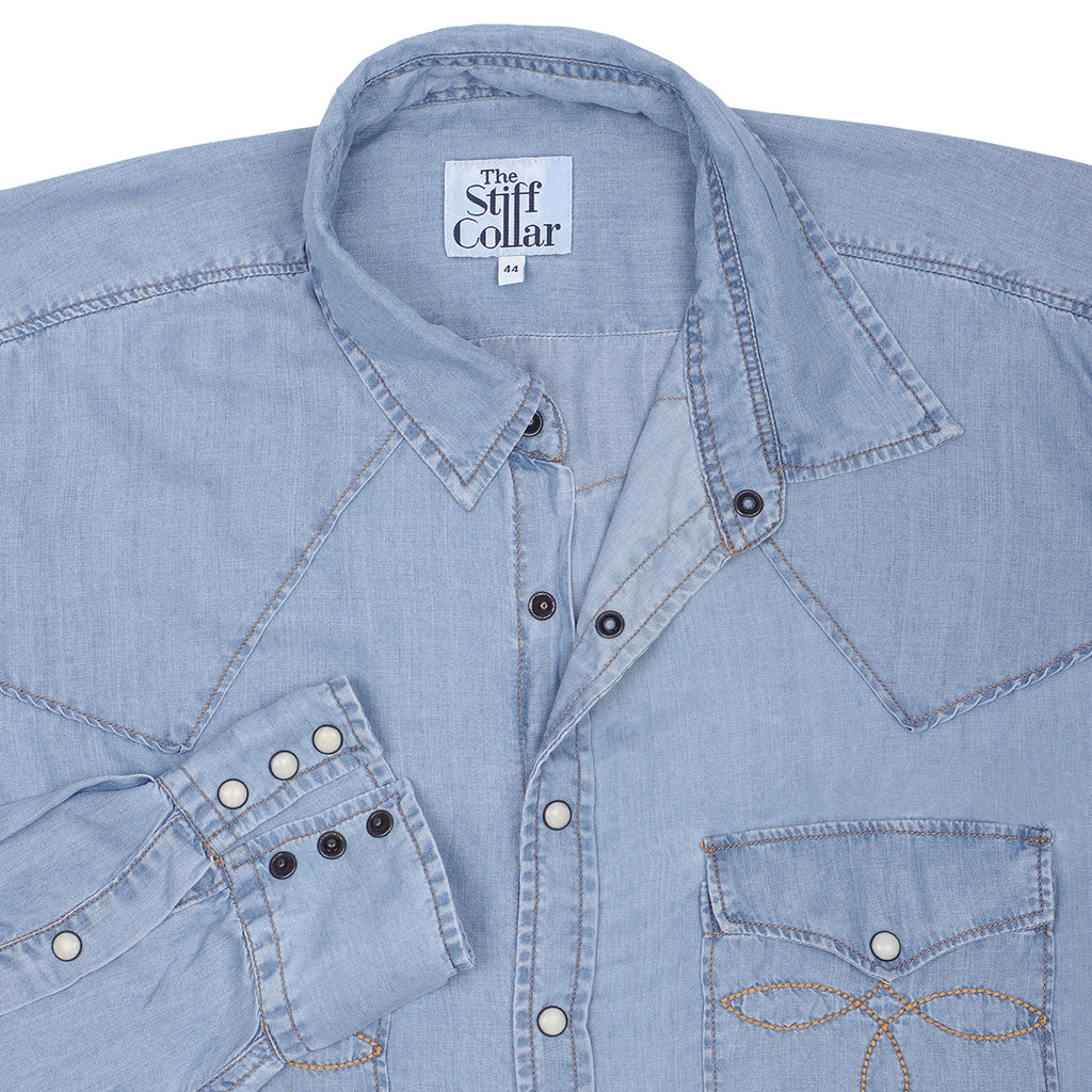 Yellowstone Vintage Cowboy Stone Washed Denim Shirt