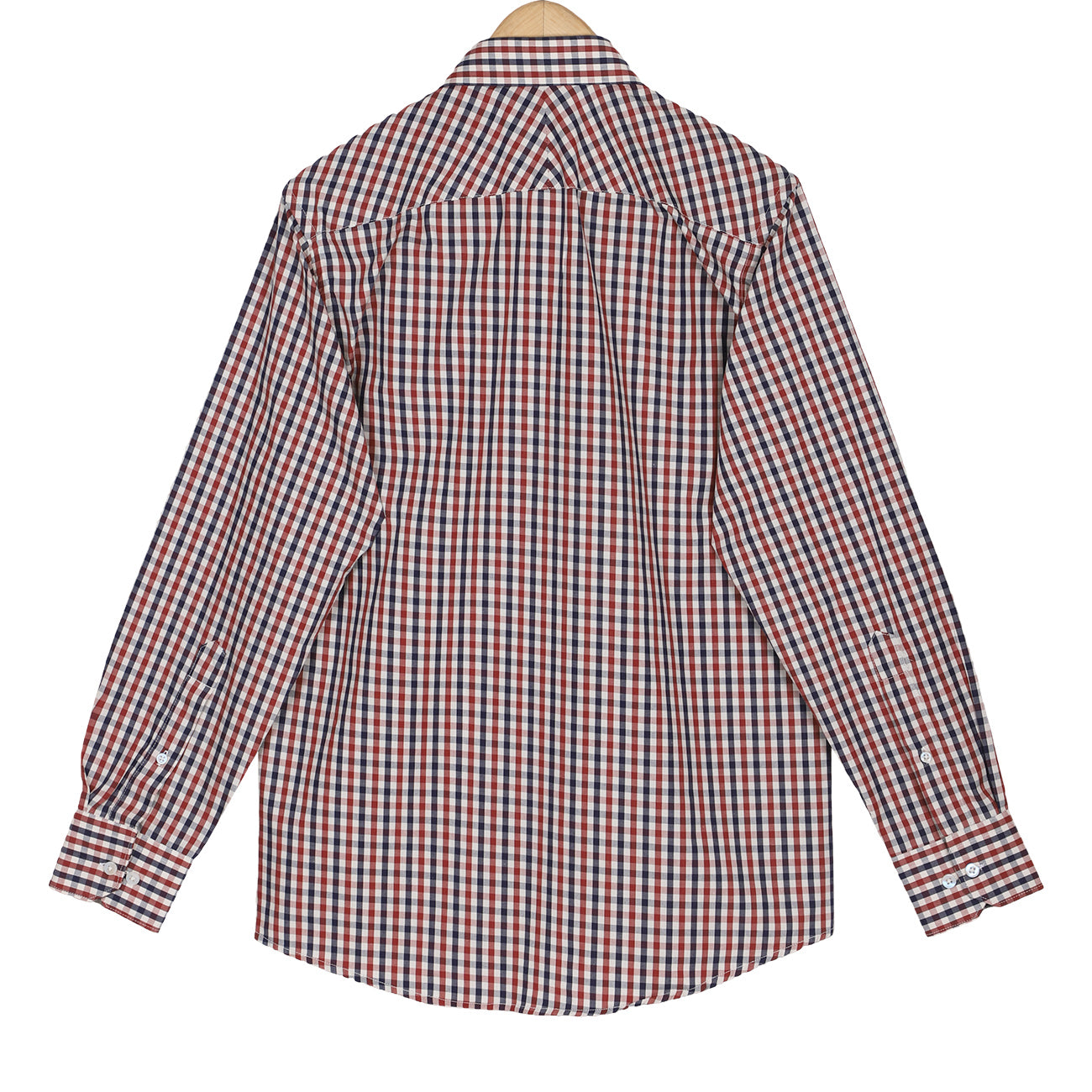 Rustic Red Gingham Check Button Down Cotton Shirt