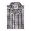 Mist Grey Gingham Check Button Down Cotton Shirt