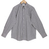 Mist Grey Gingham Check Button Down Cotton Shirt