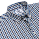 Timber Navy Gingham Check Button Down Cotton Shirt