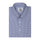 Navy Blue Microcheck Button Down Cotton Blend Shirt