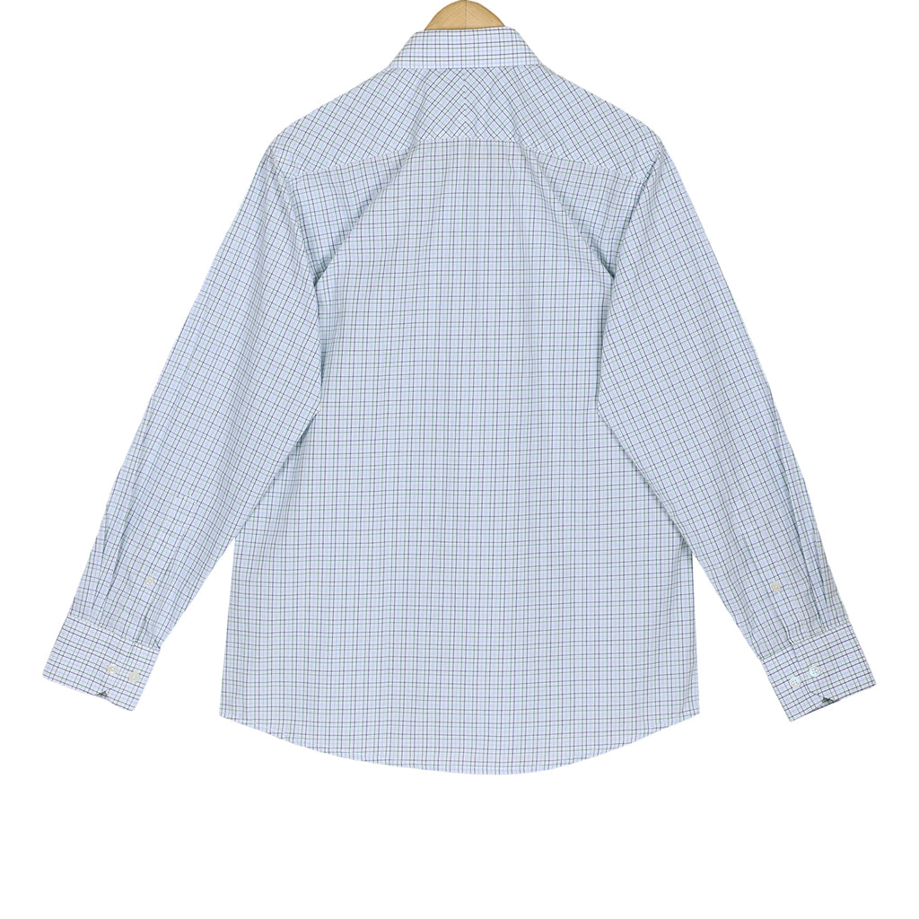 Green Blue Tattersall Check Regular Fit Cotton Shirt