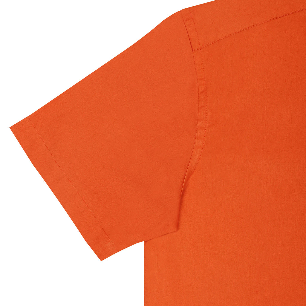 Bold Orange Twill Half Sleeve Shirt