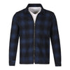 Todd Navy and Black Plaid Flannel Zip-Front Overshirt