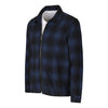 Todd Navy and Black Plaid Flannel Zip-Front Overshirt