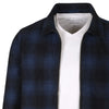 Todd Navy and Black Plaid Flannel Zip-Front Overshirt