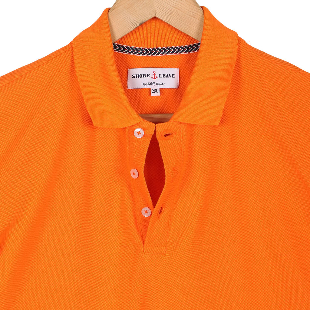 Spanish Orange Premium Cotton Polo T-Shirt