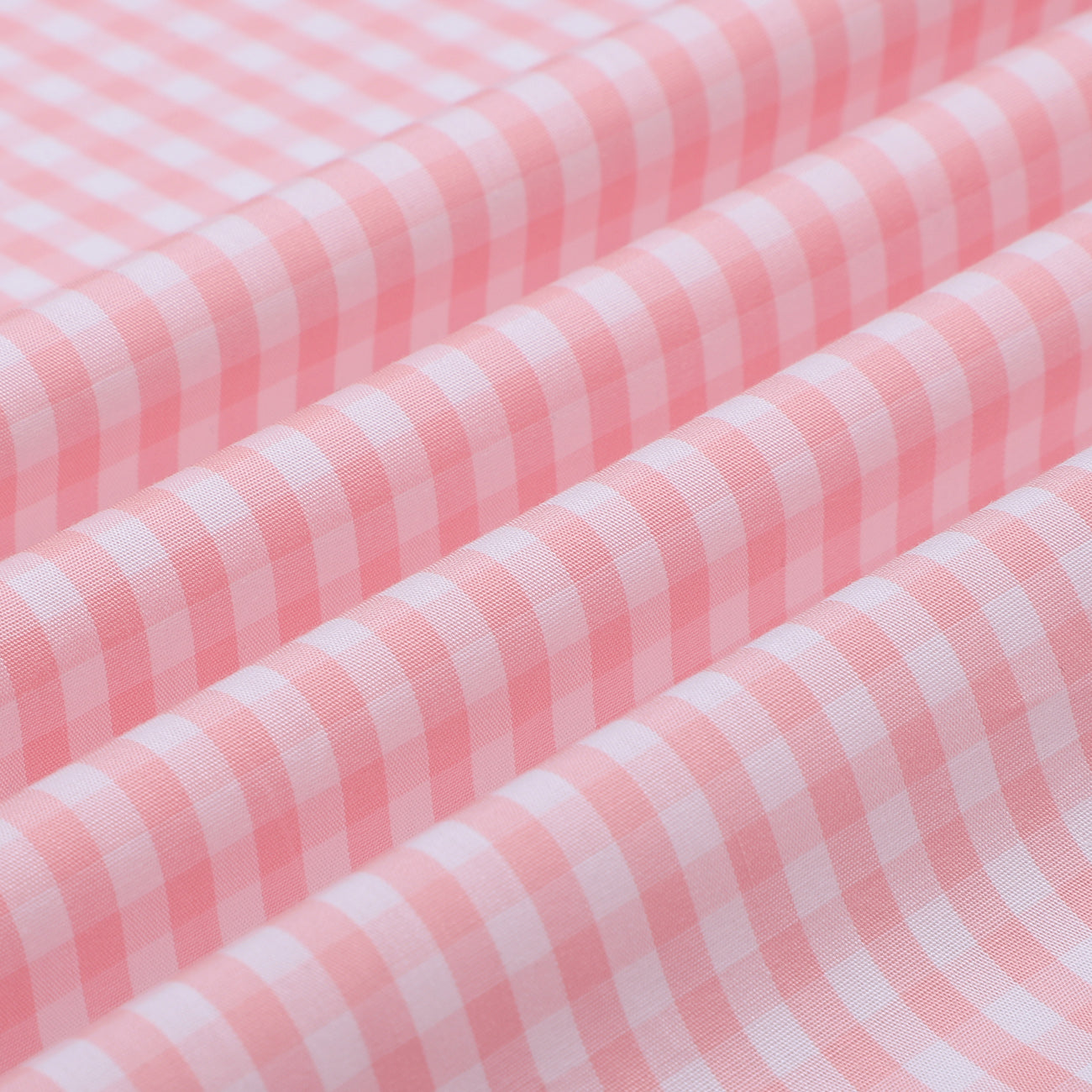 Powder Pink Gingham Check Button Down Cotton Shirt