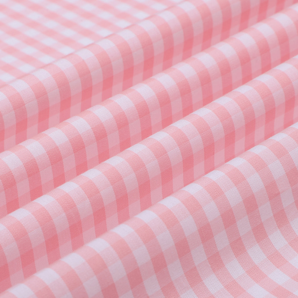 Powder Pink Gingham Check Button Down Cotton Shirt