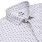 White Herringbone Windowpane Check Regular Fit Cotton Shirt