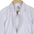 White Herringbone Windowpane Check Regular Fit Cotton Shirt