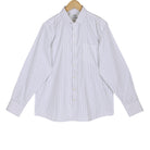 White Herringbone Windowpane Check Regular Fit Cotton Shirt