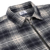 Keith Ecru and Black Plaid Flannel Zip-Front Overshirt