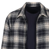 Keith Ecru and Black Plaid Flannel Zip-Front Overshirt