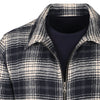 Keith Ecru and Black Plaid Flannel Zip-Front Overshirt