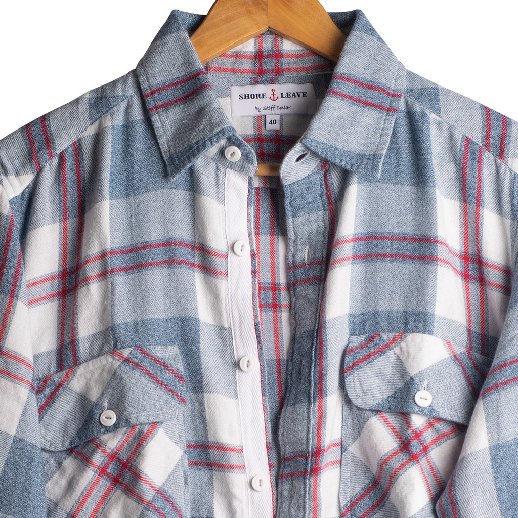 White Grey Check Enzyme Washed Shirt – Thestiffcollar.com