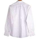 Frost White Cotton Linen Mandarin Collar Shirt