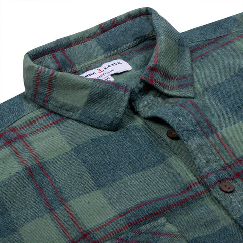 Red Blue Tattersall Checks Button Down Cotton Shirt