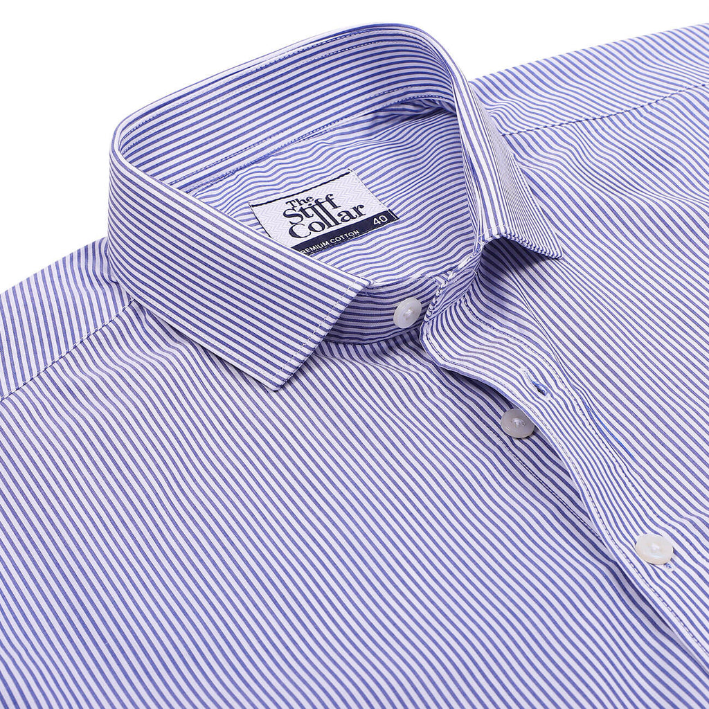 Royal Blue Regent Stripe 2 Ply Giza Cotton Premium Shirt ...