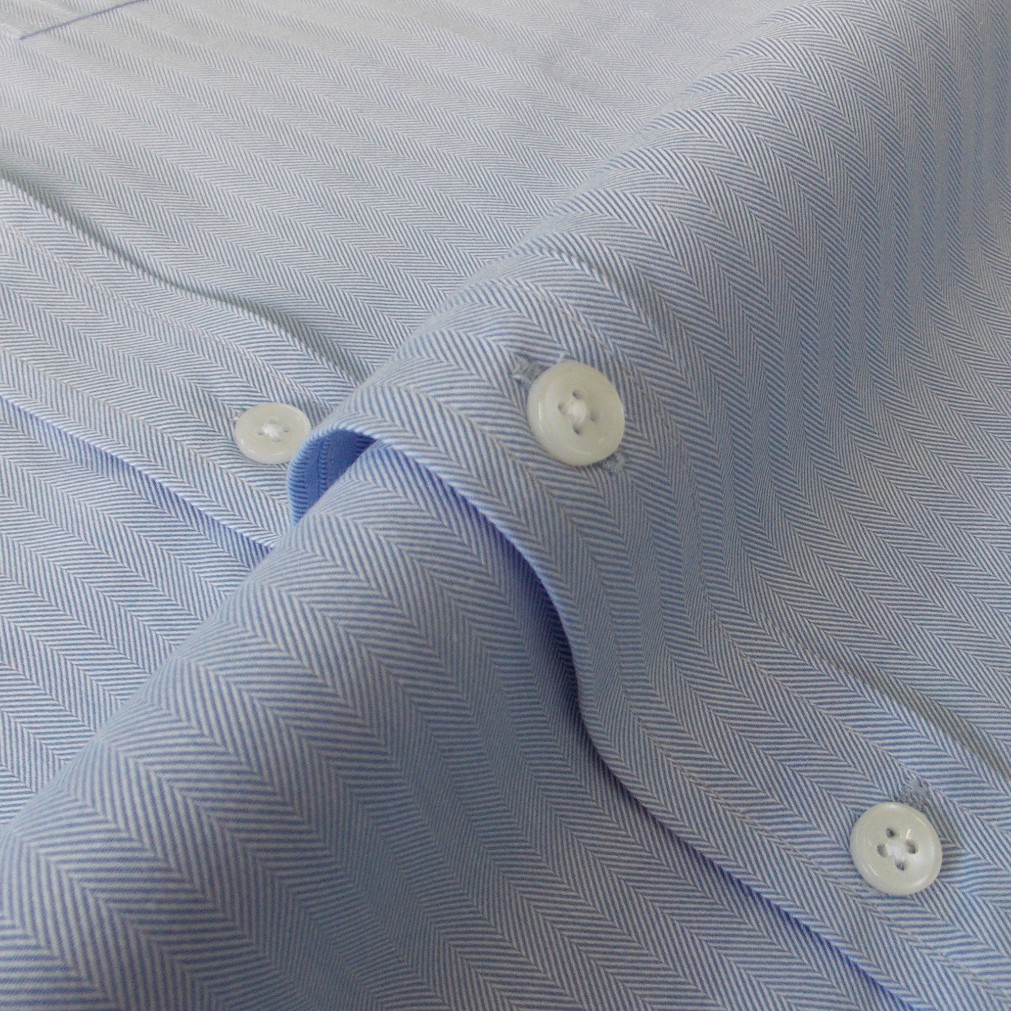 Blue Herringbone weave | Stiff Collar Blue Shirt – Thestiffcollar.com